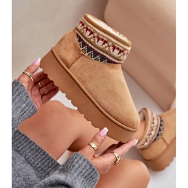 Women's Snow Boots With Pattern On Camel Avatharia Platform brown 2
