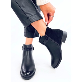 Women's full grain and suede Chelsea boots, Amil Black 1