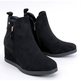 Paxten Black Suede Wedge Ankle Boots 1