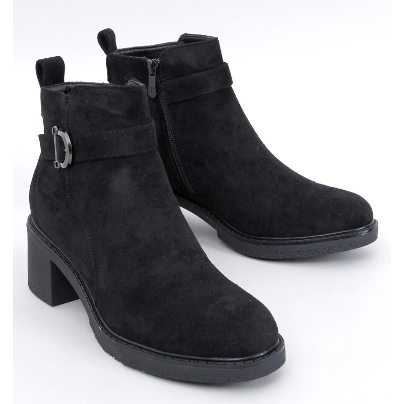 Duncans Black Low Heel Ankle Boots 1