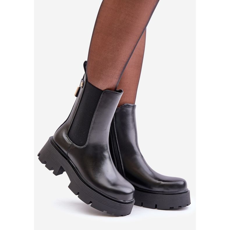 Chelsea boots with a zipper, Eco Leather Black Ninnet 1