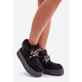 Women's Low Platform Snow Boots With Fur, Black Neathren 1