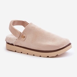 Women's Platform Slippers, Lined with Fur, Beige Sheepskin by Sanilora 4