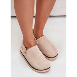 Women's Platform Slippers, Lined with Fur, Beige Sheepskin by Sanilora 5