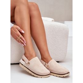 Women's Platform Slippers, Lined with Fur, Beige Sheepskin by Sanilora 7