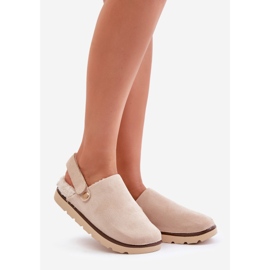 Women's Platform Slippers, Lined with Fur, Beige Sheepskin by Sanilora 1