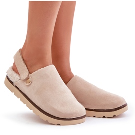 Women's Platform Slippers, Lined with Fur, Beige Sheepskin by Sanilora 8