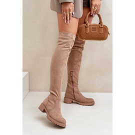 Beige Flat Over-the-Knee Boots Filora 2