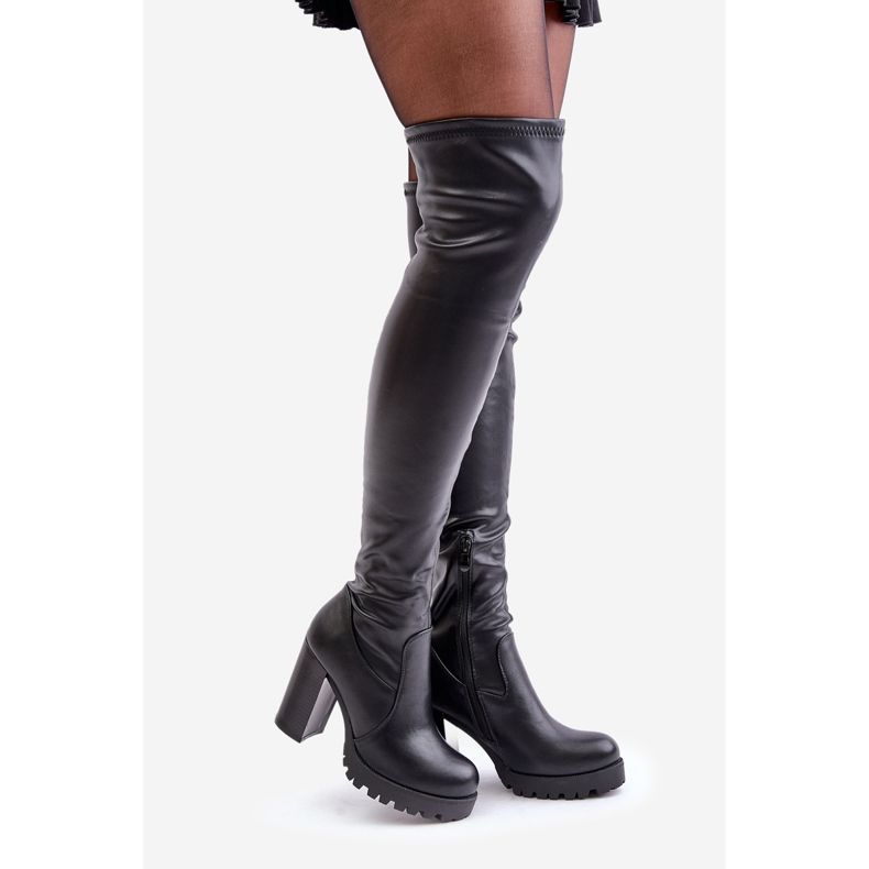 Over-the-knee boots with a high heel, Black Nelothiel 1