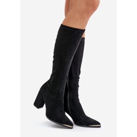 Eco Suede Boots with a block heel, Black Batirae 1
