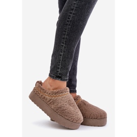 Platform snow boots with fur, sheepskin type, dark beige Mesirra 1