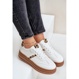 Women's Leopard Platform Sneakers White Dravinnia 2