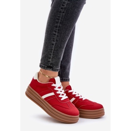 Dravinnia Women's Platform Sneakers Red 1