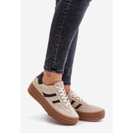 Zazoo N1176 Suede Sneakers on the Platform, Beige 1