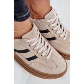 Zazoo N1176 Suede Sneakers on the Platform, Beige 2