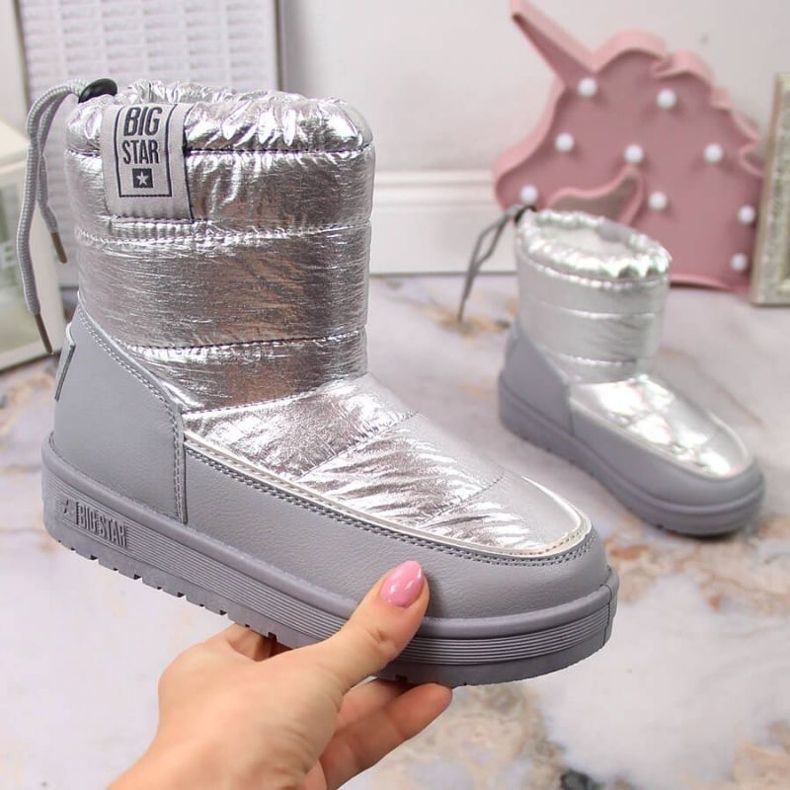 Metallic snow boots Big Star KK374218 silver 1