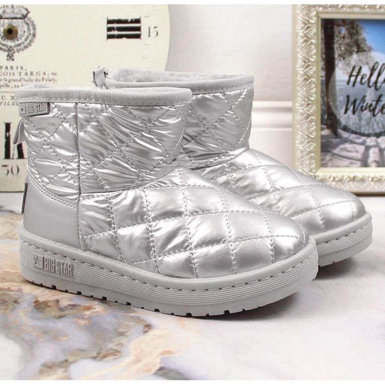 Big Star INT1793A quilted insulated snow boots silver 1