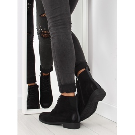 Black Suede Lace-up Ankle Boots 2