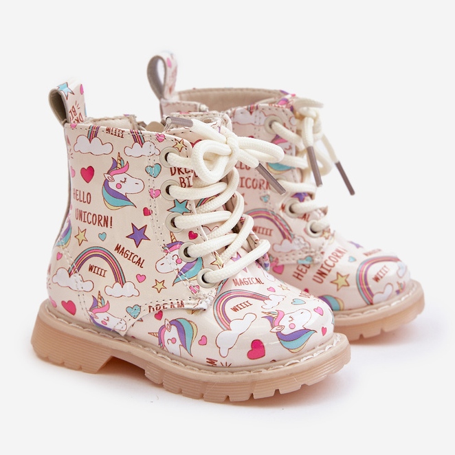 Children's Insulated Boots With Zipper Unicorns Beige Tiptop 1 Children's Insulated Boots With Zipper Unicorns Beige Tiptop 1