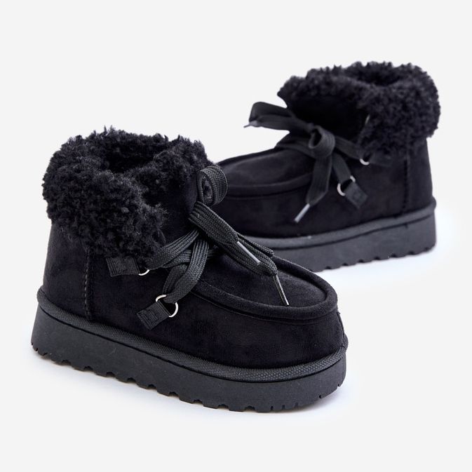 Black Adelane Children's Snow Boots Insulated with Fur 1
