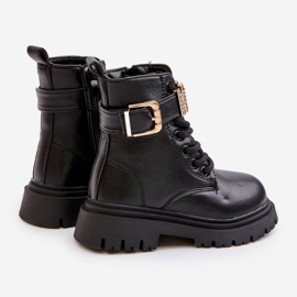 Girls' Eco Leather Insulated Boots with a Decorative Strap, Black Gilian 2 Girls' Eco Leather Insulated Boots with a Decorative Strap, Black Gilian 2