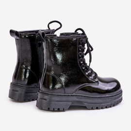Girls' Insulated Patent Boots With Zipper Black Novita 2