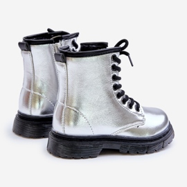 Girls' Insulated Boots, Patent Silver, with a Zipper, Novita 2 Girls' Insulated Boots, Patent Silver, with a Zipper, Novita 2
