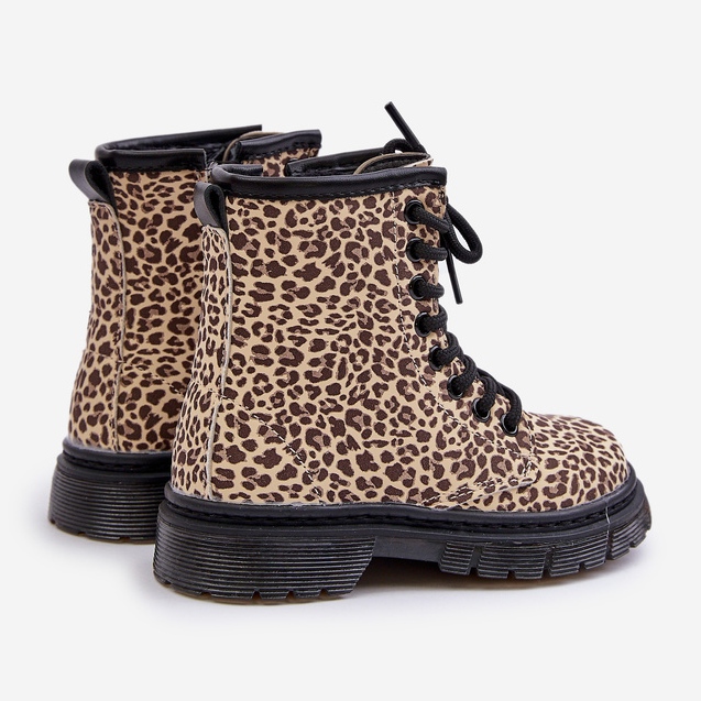Insulated girls' leopard boots, Beige Nelanna 2 Insulated girls' leopard boots, Beige Nelanna 2