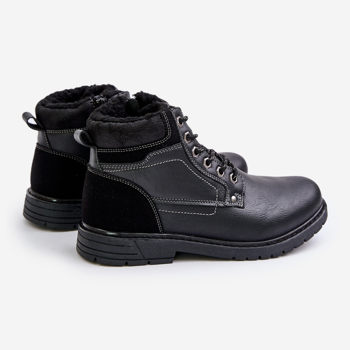 Men's Insulated Trappers Made of Eco Leather, Black Venredia 1 Men's Insulated Trappers Made of Eco Leather, Black Venredia 1