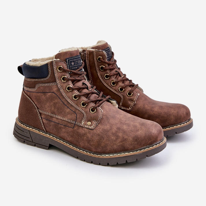 Men's Insulated Trappers Made of Eco Leather, Brown Venredia 1 Men's Insulated Trappers Made of Eco Leather, Brown Venredia 1