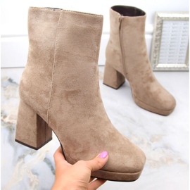 Suede ankle boots Jezzi W JEZ411B, beige 1