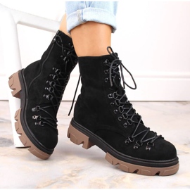 Vinceza W JAN255 black suede insulated boots 1