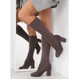 Gray Sock boots gray C86P gray grey 2