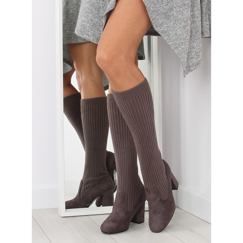 Gray Sock boots gray C86P gray grey 1