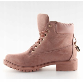 Timber boots for women black and pink AT-0623-L Pink 1