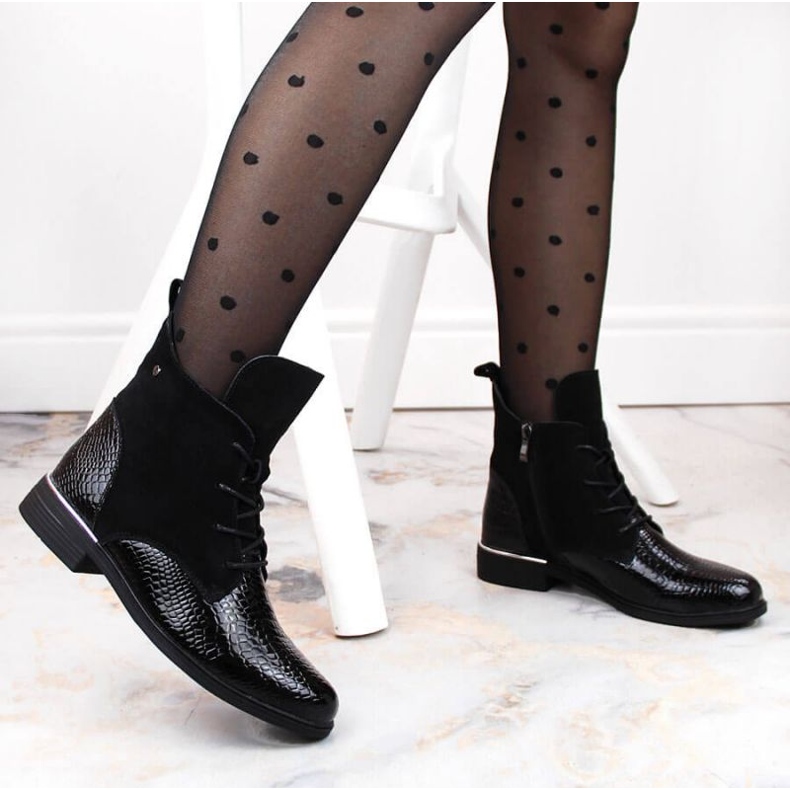 Filippo W PAW476 black patent leather insulated boots 2