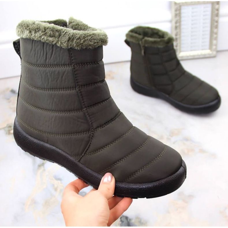 Potocki W WOL198A green insulated flat snow boots 2