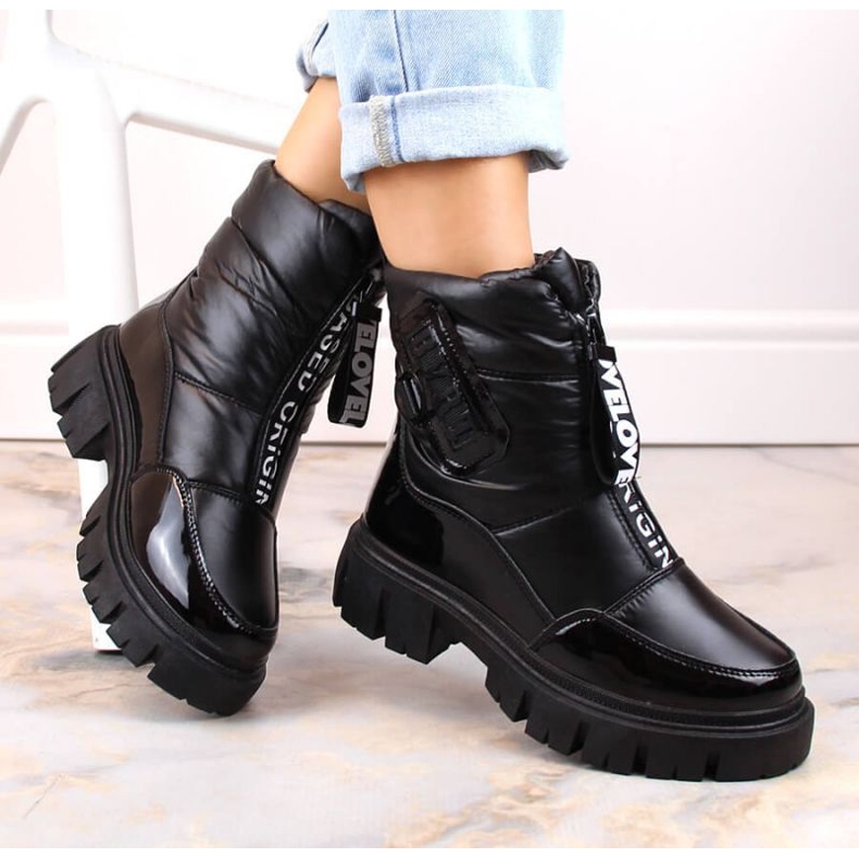 Filippo W PAW498A black insulated zippered snow boots 2