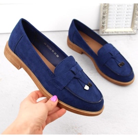 Vinceza W JAN281 blue suede low-heeled shoes 1
