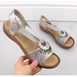 Comfortable Rieker W RKR673 metallic sandals 1