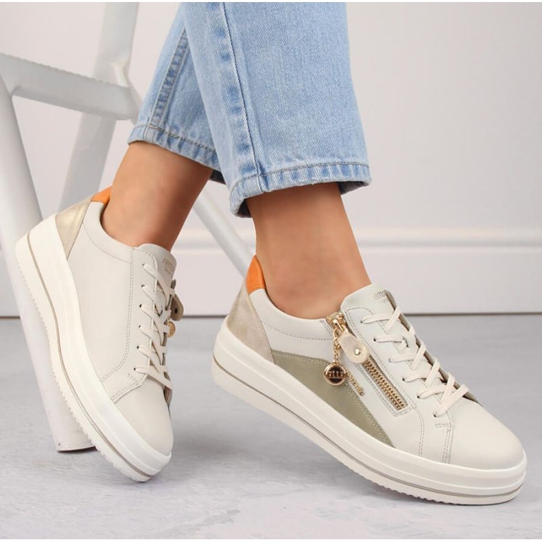 Rieker Comfortable leather shoes Remonte W RKR676, beige 1