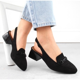 Suede high-heeled sandals M.Daszyński W SAN36A, black 1