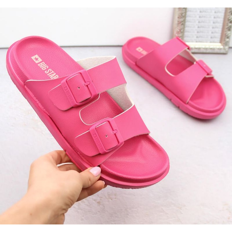 Big Star INT2004E foam flip-flops with buckles, fuchsia pink 1
