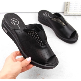 Filippo W PAW536 black leather wedge mules 1