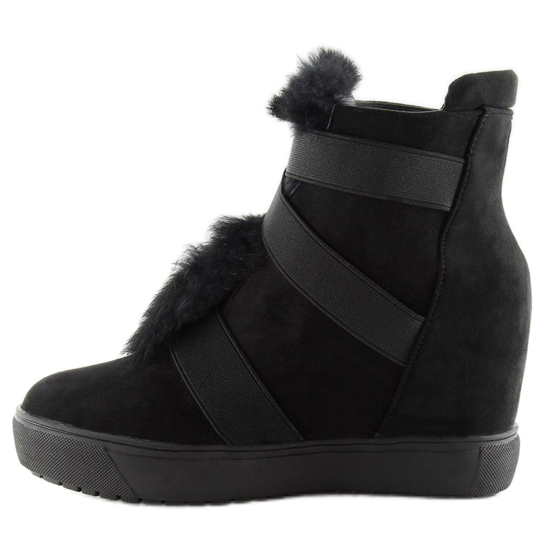 Sneakers with fur black 3123 black 1
