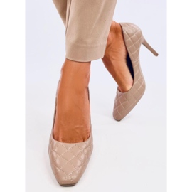Women's quilted Modi Khaki stilettos beige 2