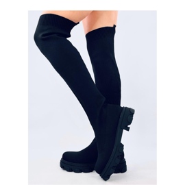 Nusses Black over-the-knee boots with elastic upper - Inello 1