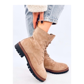 Khaki suede lace-up boots beige 1 Khaki suede lace-up boots beige 1