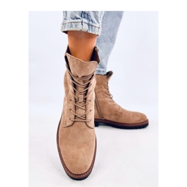 Khaki suede lace-up boots beige 2 Khaki suede lace-up boots beige 2