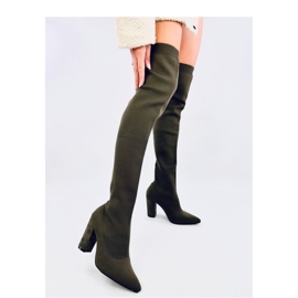 Elastic green high-heeled musketeers 1